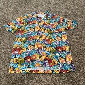 Disney parks, authentic attractions, button-down shirt men’s large